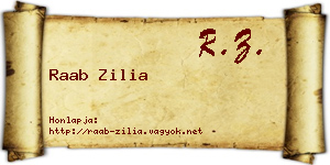 Raab Zilia névjegykártya